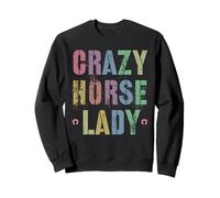 Retro CRAZY HORSE LADY Country Crew Horseback My Equestrian Sweatshirt