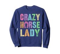 Retro CRAZY HORSE LADY Equestrian Squad Pony Gallop Vibes Sweatshirt