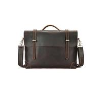 Retro Crazy Horse Leather Backpack With A Mens Briefcase Slides Diagonally Over The Shoulder