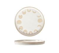Retro creative coarse Tao Xi plate home ceramic salad steak plate-moon-milky white