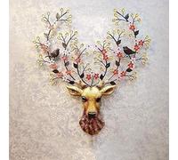 Retro Creative Deer Head Wall Hanging, Animal Head Decoration Wall Hanging Living Room Study Resin Decoration Bedroom Wall Decoration, 60 * 70cm