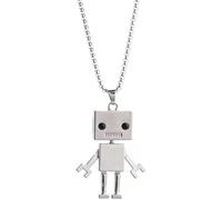Retro Creative Heavy Industry Hip Hop Punk Robot Necklace Metal Pendant Choker Birthday Present Man Necklacewhite