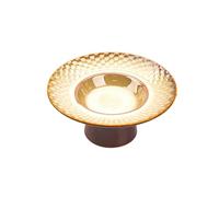 Retro creative personality high foot plate restaurant hotel stone texture dessert plate-yellow