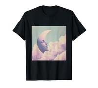 Retro Crescent Moon Face T-Shirt