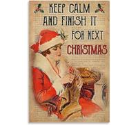 Retro Crochet Keep Calm And Finish It Decorative Painting Wall Art Living Room Wall Decor Suitable For Family Hotel Cafe Bar Decor Metal Tin Sign 6x8 Inch