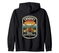 Retro Croquet Solves Most Of My Problems Croquet Player Zip Hoodie