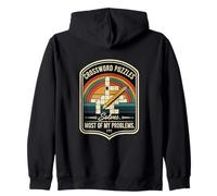 Retro Crossword Puzzle Solves Most Of My Problems Word Lover Zip Hoodie