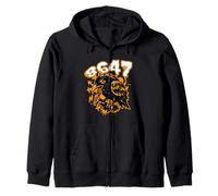 Retro Crow Floral Art, 8647 Unique Activist Inspired Artwork Zip Hoodie