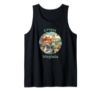 Retro Crozet Virginia Forest Animals Vacation Souvenir Tank Top