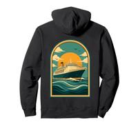 Retro Cruise Ship Sunset Travel Poster Art Pullover Hoodie