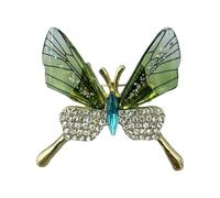 Retro Crystal Butterfly Brooch Sturdy Alloy Jewelry Gift Accessories Mother's Day Birthday Party Dress Decoration Butterfly Brooch for Women, フリーサイズ
