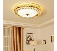 Retro crystal ceiling light gold round dimmable chandelier with remote control 50cm modern industrial design led ceiling lamp dining room bedroom living room children's room interior lighting
