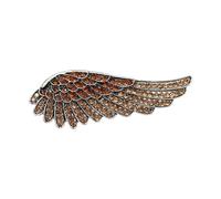 Retro Crystal Feathered Wings Brooch Decorative Rhinestone Pin for Jackets Scarves Parties Handmade Clothing Accessories Elegant Office Accessories, one size, As described
