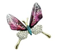 Retro Crystals Butterfly Brooch Robust Alloy Jewellery Gifts Accessory For Mother's Day Birthdays Party Dress Decoration Shrub Butter Brooch Pin, one size, As described