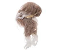 Retro Curly Mullet Wig Yn667 for Men and Women 70s 80s | Brown to White Ombre, Secure Hold and Comfortable Fit, for Music Festivals and Themed Events