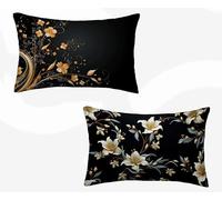 Retro Cushion Covers 12x24inch Set of 2, Yellow Rectangle Cushion Covers Waterproof Linen Sofa Cushions with Invisible Zipper Bedroom Accessories Decorative Pillows for Room Decor, Gifts -zjn2602LG