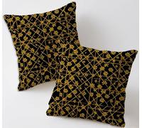 Retro Cushion Covers 35x35 cm Set of 2 Square Decorative Throw Pillow Cases Linen Sofa Pillowcases Brown Double Sided Printing Garden Cushions for Room Home Bed Patio Chair Decor, Gifts for Women C439