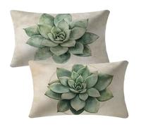 Retro Cushion Covers 40 x 70 cm Sofa Cushions Set of 2 Outdoor Cushions Plant Velvet Cushion Covers with Invisible Zipper Autumn Decorative Pillows for Garden Patio Bench Balcony Bed Room Decor 2m-493