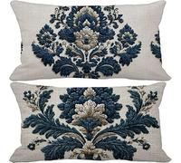 Retro Cushion Covers 70cm x 90cm, 2 Pack Outdoor Cushions Waterproof Soft Sofa Pillows Bohemia Pattern Design Double-Sided Printing Rectangle Pillow Covers for Summer Autumn Home Decor Gift 10-m4736