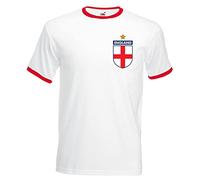 Retro Custom Made Customisable England Red Football T-Shirt for Men and Women Best Birthday Gift for Adults (S)