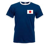 Retro Custom Made Japan Blue Football Short Sleeves T-Shirt for Men and Women Best Birthday Gift for Adults. (XXL)