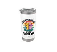 Retro Cute Bee I Can't Imagine Life Without Bubble Tea Stainless Steel Insulated Tumbler