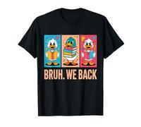 Retro Cute Duck Bruh We Back First Day Back to School Kids T-Shirt