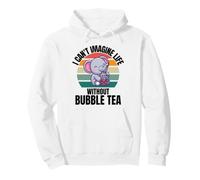 Retro Cute Elephant I Can't Imagine Life Without Bubble Tea Pullover Hoodie