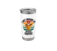 Retro Cute Fox I Can't Imagine Life Without Coffee Stainless Steel Insulated Tumbler
