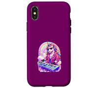 Retro Cute pastel Unicorn rocker musician keyboard player Case for iPhone X/XS