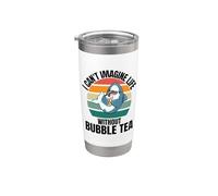 Retro Cute Shark I Can't Imagine Life Without Bubble Tea Stainless Steel Insulated Tumbler