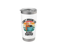 Retro Cute Sloth I Can't Imagine Life Without Coffee Stainless Steel Insulated Tumbler