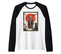 Retro Cyberpunk Samurai Japan Anime Alien Ukiyo-e Funny Art Raglan Baseball Tee