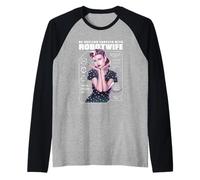 Retro Cyborg Wife Robot Satire Glitch Art Feminism Commentar Raglan Baseball Tee