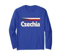 Retro Czechia Flag Czech Republic Blue Cesko Long Sleeve T-Shirt