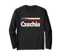 Retro Czechia Flag Czech Republic Cesko Long Sleeve T-Shirt