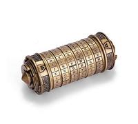 Retro Da Vinci Code Alphabet Lock Cylinder Lockbox Cryptex with Custom Password for Notes Keys Valuables Perfect Birthday Valentine Friends Families