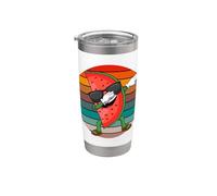 Retro Dabbing Watermelon Summer Vacation Fruit Melon Stainless Steel Insulated Tumbler
