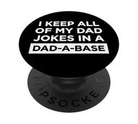 Retro Dad Joke Dad-A-Base Funny Tech Father's Day Art PopSockets Adhesive PopGrip