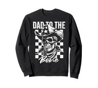 Retro Dad To The Bone Skeleton Skull American Flag Halloween Sweatshirt