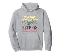 Retro Daisies Smile Face Keep On Growing Happy Positive Girl Pullover Hoodie