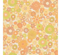 Non woven wallpaper flower pattern texture orange green 39535-5 (4,05£/1qm)