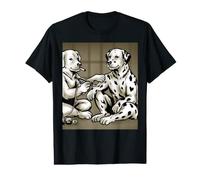 Retro Dalmatian Getting Tattoo Smoking Dog Artist Funny Meme Value Graphic T-Shirt