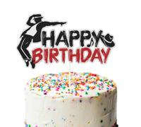 Retro Dance Happy Birthday Cake Topper Jazz Dancer Silhouette Cake Pick | Pre-Attached Music Lover Birthday Party Dessert Decor for Music Note Hat Design for Kids Adults Birthday Cake Deocr