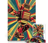 Retro Dance Robot 1000 Pieces Jigsaw Puzzles for Teenagers Strong Logic Toy Family Time Clear Edge Warm Surprise (38x26cm)