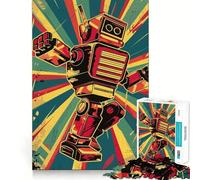 Retro Dance Robot Puzzle for Teenagers 1000 Pieces Smart Reason Toy Stress Release Sharp Edge Birthday Gift (50x75cm)