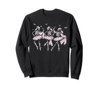 Retro Dancing Skeletons Spooky Bow Ballet Halloween Women's Sweatshirt