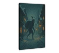 Retro Dark Gothic Bull Horn Ghost Enters The City Canvas Poster Bedroom Decor Landscape Office Room Decor Gift 8" L X 12" W
