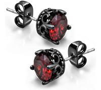 Retro Dark Shadow Stud Earrings, Hypoallergenic Stainless Steel Cubic Zirconia Earrings