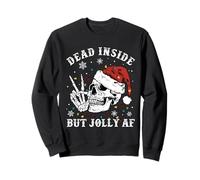 Retro Dead Inside But Jolly AF Skeleton Christmas Lights Sweatshirt